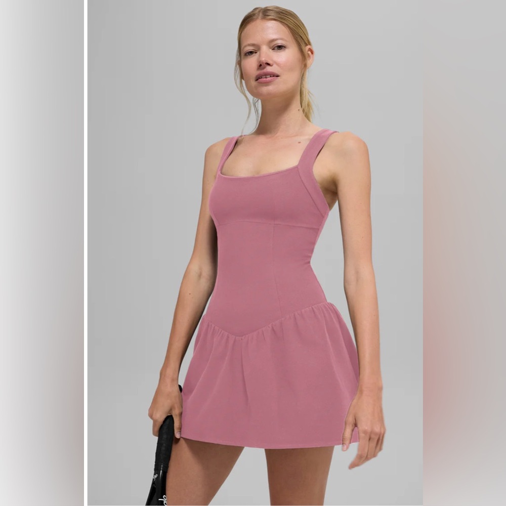 NWOT ALOsoft breakpoint tennis dress, Pink Wild Rose/ Medium - Picture 3 of 12